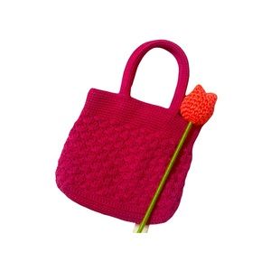 Cute crochet bag pink